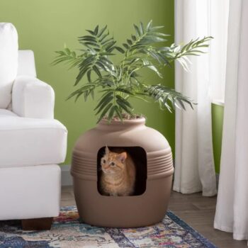 Hidden Cat Litter Box w/ Decorative Planter