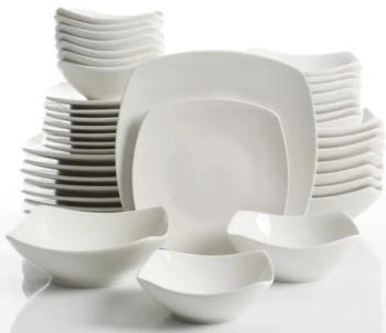 Gourmet Expressions Brentwood 40-Piece Square Dinnerware Set