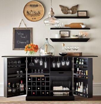 Wood Expandable Bar Cabinet