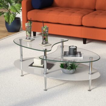Tempered Glass Steel Coffee Table