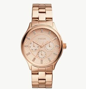 Fossil Women’s Rose-Gold-Tone Stainless Steel Watch