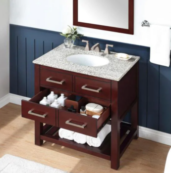 Home Decorators Wood Bathroom Vanity w/ Granite Top